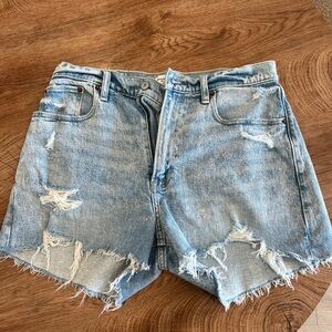 Abercrombie & Fitch Blue Jean Shorts Distressed Casual